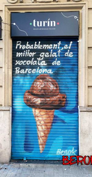 Graffiti Persiana Helado Chocolate Barcelona Cucurucho 300x100000